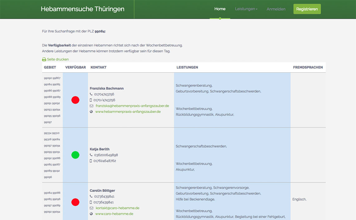 Hebammensuche Thüringen